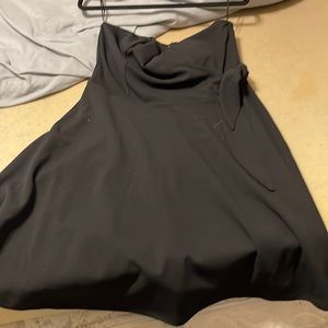 Francesca’s black strapless dress